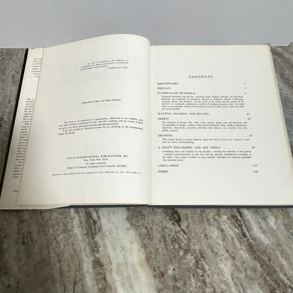Watercolor The Hows And Whys Edgar A Whitney 1958 Signed 1st Edition Hardcover